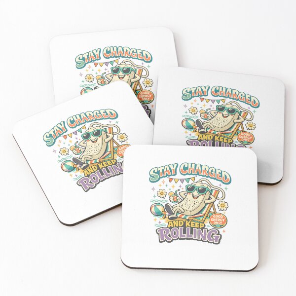 Item preview, Stay Charged and Keep Rolling Funny Power Strip Positive Energy Retro Art designed and sold by inkoutninja.