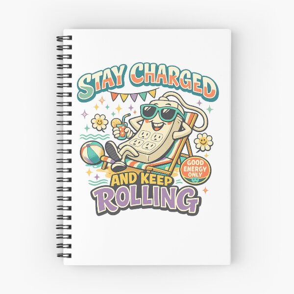 Item preview, Stay Charged and Keep Rolling Funny Power Strip Positive Energy Retro Art designed and sold by inkoutninja.