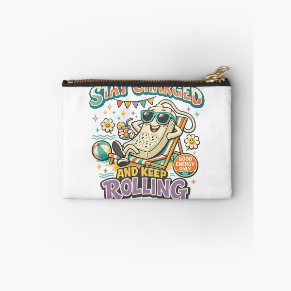 Item preview, Stay Charged and Keep Rolling Funny Power Strip Positive Energy Retro Art designed and sold by inkoutninja.