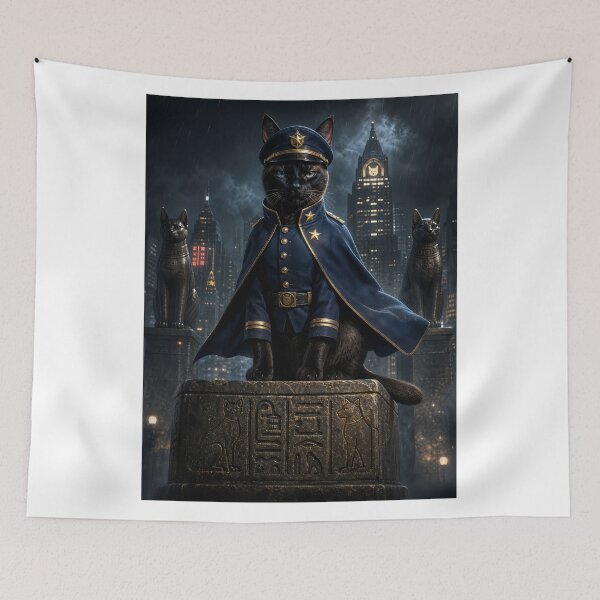 Item preview, Vigilante Black Cat - The Feline City Guardian designed and sold by PurrfectHome.