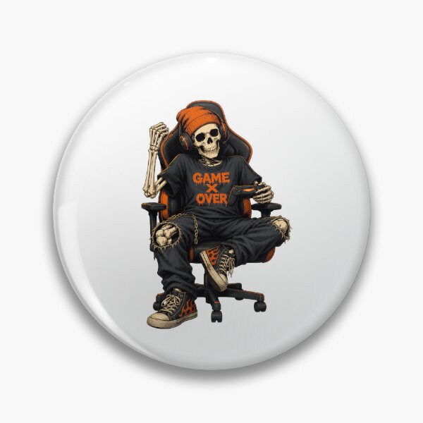 Item preview, Skeleton Gamer Orange Beanie Game Over Design designed and sold by OlyvieArt.