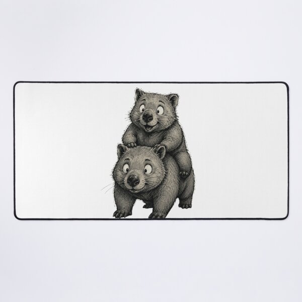 Item preview, HAPPY Friendly WOMBATS TOGETHER designed and sold by BRETT'S ART STUDIO.