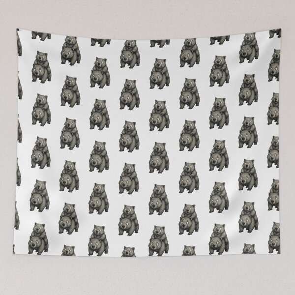 Item preview, HAPPY Friendly WOMBATS TOGETHER designed and sold by BRETT'S ART STUDIO.