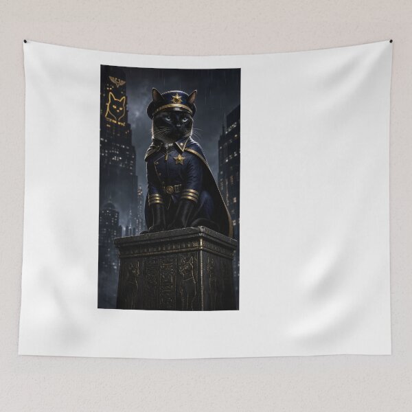 Item preview, Majestic Black Cat Commander in Dark City designed and sold by PurrfectHome.