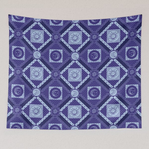 Item preview, Celestial Medieval Sun and Moon Cheater Quilt designed and sold by Goddessart.