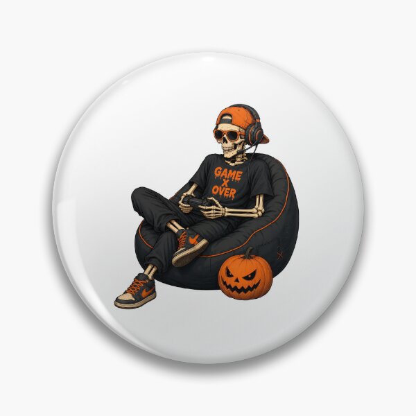 Item preview, Skeleton Gamer Pumpkin Halloween designed and sold by OlyvieArt.
