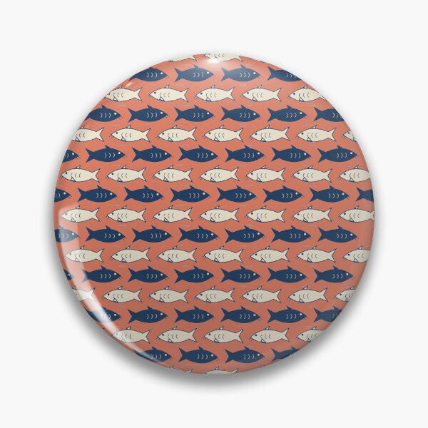 Item preview, Minimalist Indigo and Cream Sardines Fish Maritime Vector Pattern designed and sold by KungPowUnicorn.