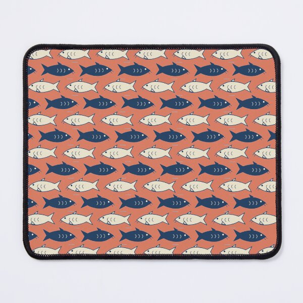Item preview, Minimalist Indigo and Cream Sardines Fish Maritime Vector Pattern designed and sold by KungPowUnicorn.