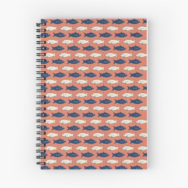 Item preview, Minimalist Indigo and Cream Sardines Fish Maritime Vector Pattern designed and sold by KungPowUnicorn.