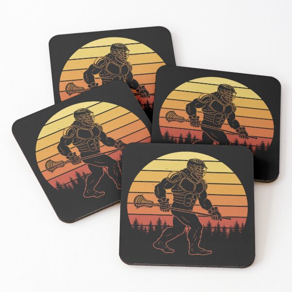 Item preview, Bigfoot Lacrosse Retro Sunset Funny Sasquatch Player designed and sold by CF_VintageDesign.
