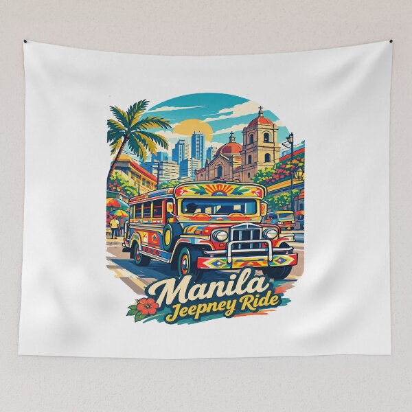 Item preview, Manila Jeepney Philippines Vintage Travel Design designed and sold by Globalcitytees.