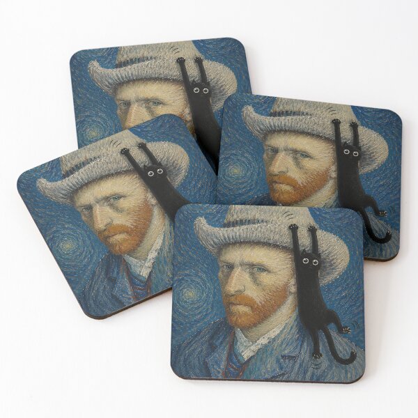 Item preview, Van Gogh Self Portrait with Clinging Black Cat designed and sold by artswag.