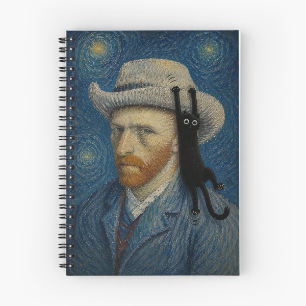 Item preview, Van Gogh Self Portrait with Clinging Black Cat designed and sold by artswag.