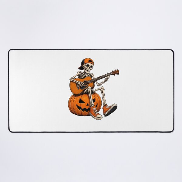 Item preview, Skeleton Sitting on Jack O Lantern Playing the guitar Halloween Cool Graphic designed and sold by OlyvieArt.