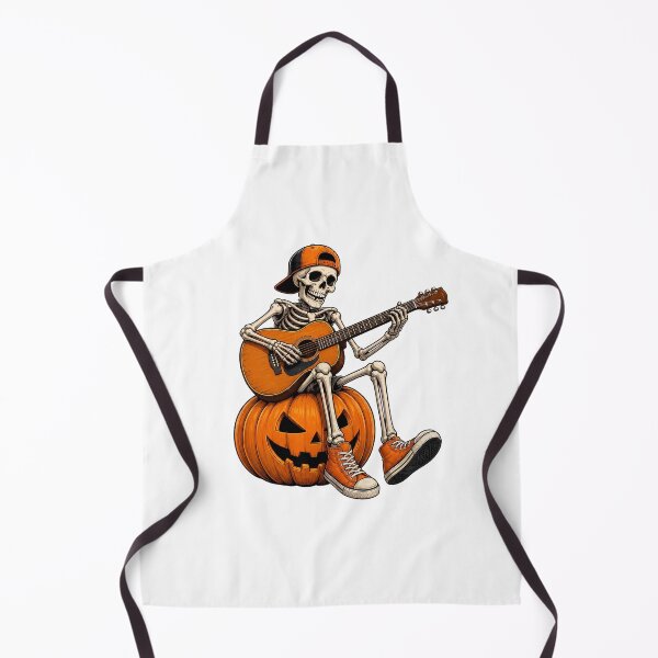 Item preview, Skeleton Sitting on Jack O Lantern Playing the guitar Halloween Cool Graphic designed and sold by OlyvieArt.