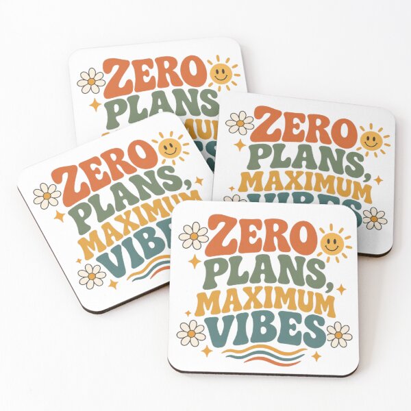 Item preview, Zero Plans Maximum Vibes Funny Retro Boho Quote designed and sold by TibbuTees.
