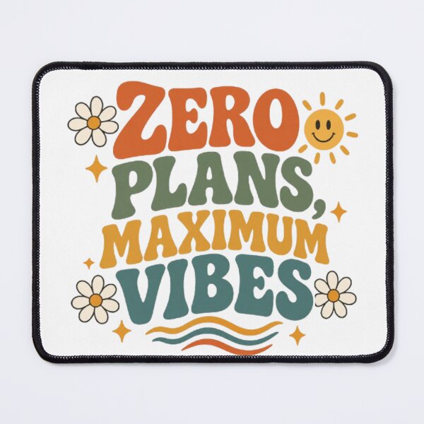 Item preview, Zero Plans Maximum Vibes Funny Retro Boho Quote designed and sold by TibbuTees.