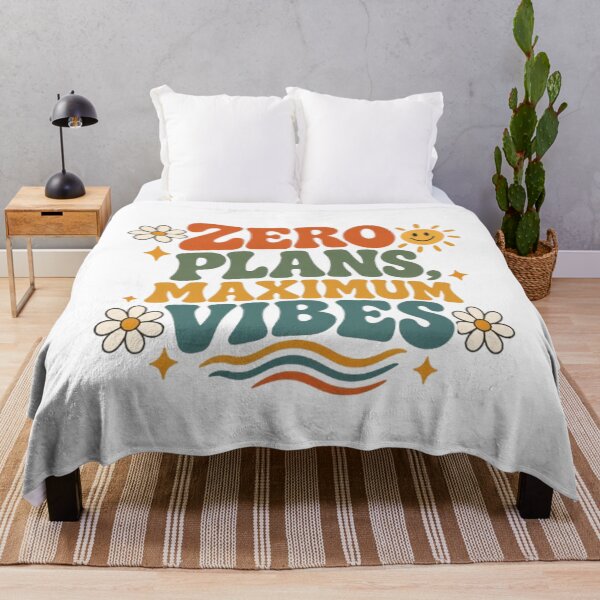Item preview, Zero Plans Maximum Vibes Funny Retro Boho Quote designed and sold by TibbuTees.