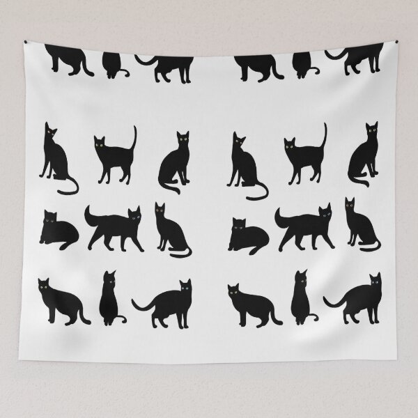 Item preview, Cute Minimalist Cat Pattern Art Adorable Kitty Digital Vector Illustration Playful Cat Silhouette Aesthetic Black Cat Patterns designed and sold by Matt_Smith.