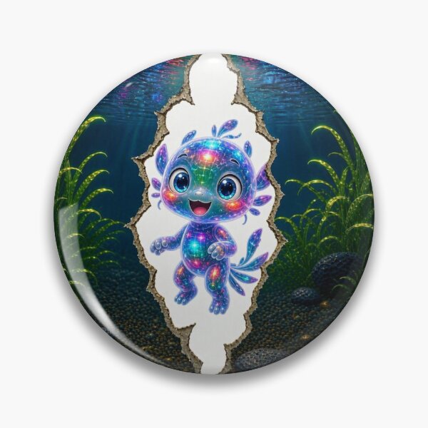 Item preview, Cute Neon Galaxy Baby Dragon - 3D Underwater Ripped Paper Art designed and sold by Breezes-of-Ida.