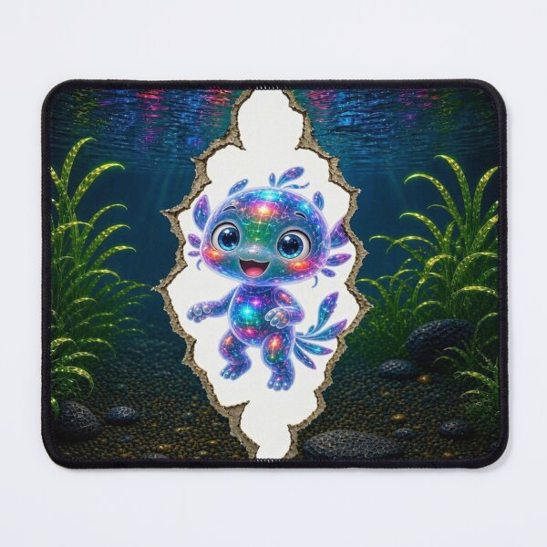 Item preview, Cute Neon Galaxy Baby Dragon - 3D Underwater Ripped Paper Art designed and sold by Breezes-of-Ida.