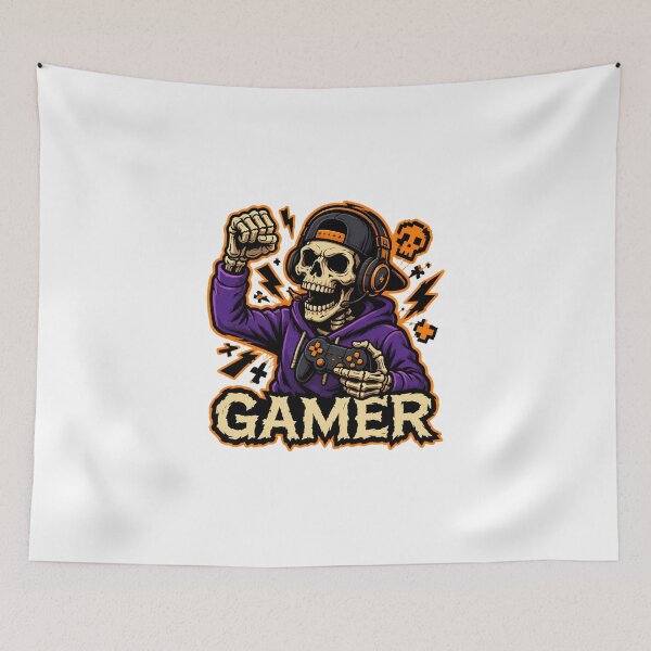 Item preview, Skeleton Gamer Controller Retro Pixel Art designed and sold by OlyvieArt.