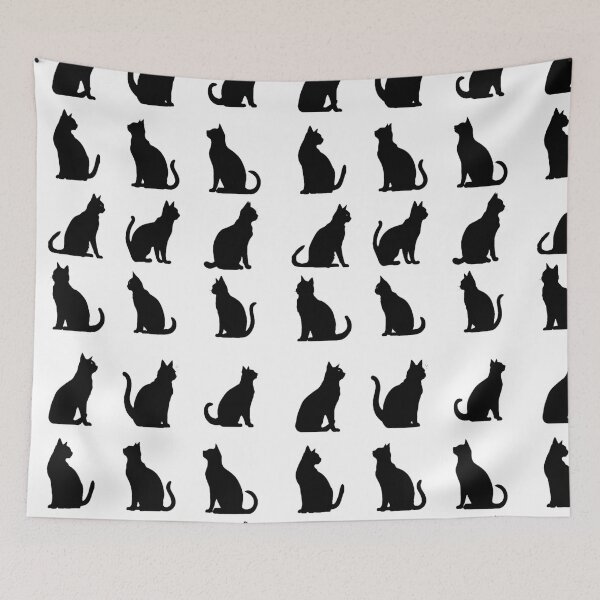 Item preview, Cute Minimalist Cat Pattern Art Adorable Kitty Digital Vector Illustration Playful Cat Silhouette Aesthetic Black Cat Patterns designed and sold by Matt_Smith.