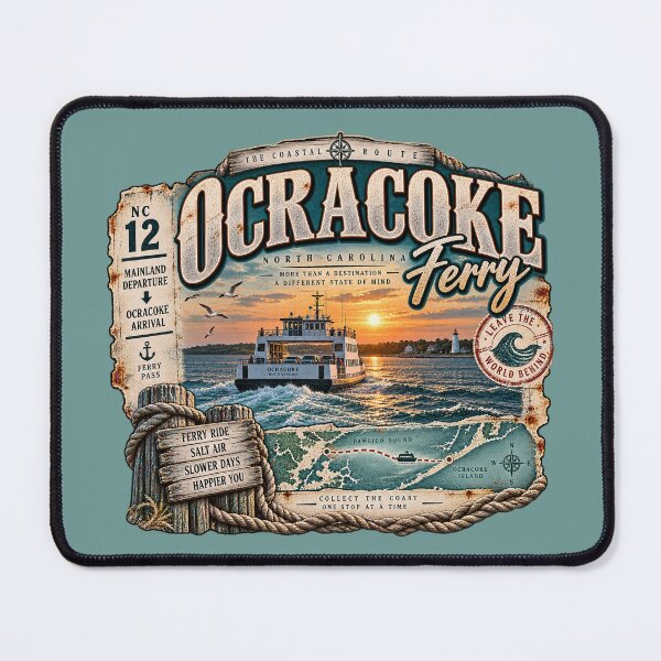 Item preview, Ocracoke Ferry Leave the World Behind designed and sold by The Coastal Route.