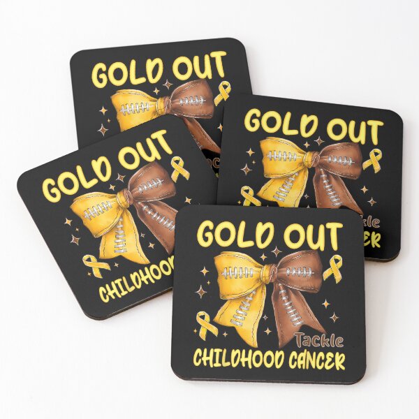 Item preview, Gold Out Tackle Childhood Cancer Football Coquette Bow  designed and sold by RannaHile.