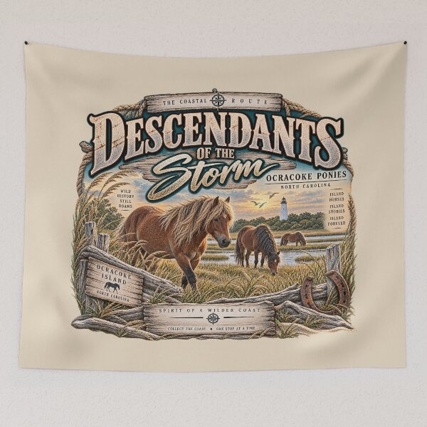 Item preview, Descendants of the Storm Ocracoke Ponies designed and sold by The Coastal Route.