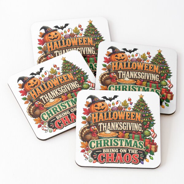 Item preview, Halloween Thanksgiving Christmas Bring on the Chaos – Hallothankmas Holiday Design designed and sold by CuteDesignables.