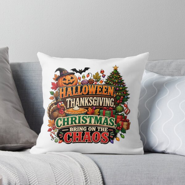 Item preview, Halloween Thanksgiving Christmas Bring on the Chaos – Hallothankmas Holiday Design designed and sold by CuteDesignables.