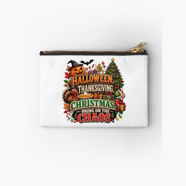 Item preview, Halloween Thanksgiving Christmas Bring on the Chaos – Hallothankmas Holiday Design designed and sold by CuteDesignables.