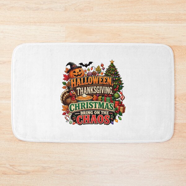 Item preview, Halloween Thanksgiving Christmas Bring on the Chaos – Hallothankmas Holiday Design designed and sold by CuteDesignables.