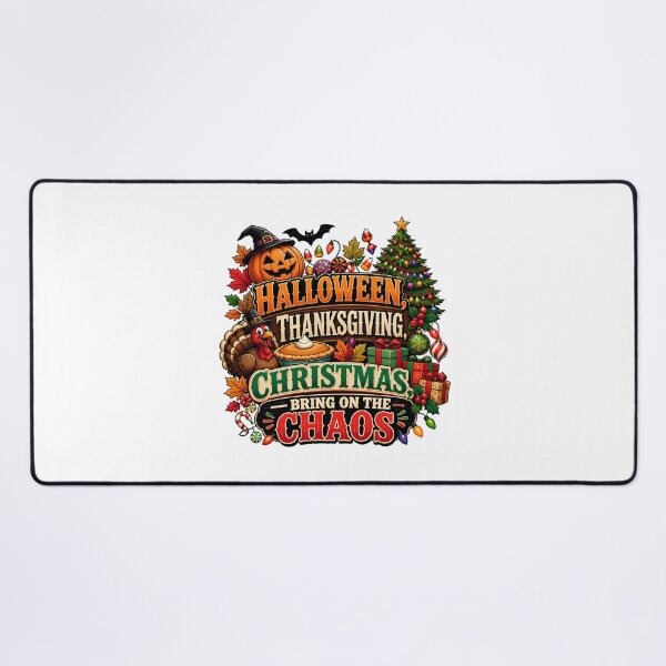 Item preview, Halloween Thanksgiving Christmas Bring on the Chaos – Hallothankmas Holiday Design designed and sold by CuteDesignables.