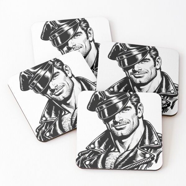 Item preview, Gay Leather Berlin Leder Bar "Hello Handsome" German Pride Graphic Design designed and sold by ItsAKinkThing.