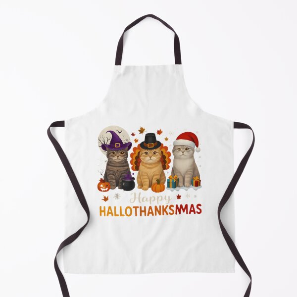 Item preview, Happy Hallothanksmas Cats Funny Holiday Celebration Design for Halloween, Thanksgiving, and Christmas designed and sold by shelbykayhunt.