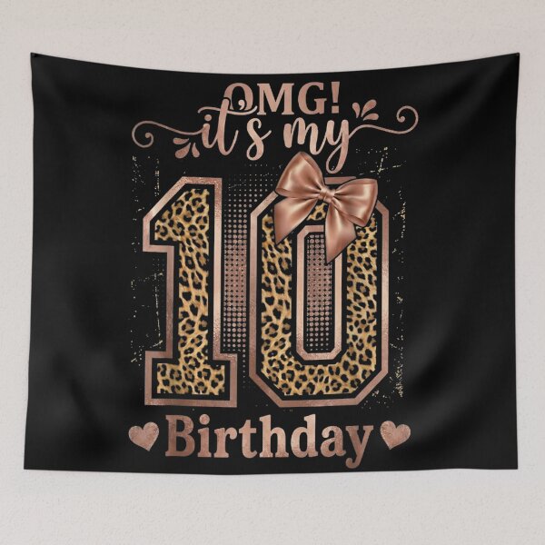 Item preview, OMG It's My 10th Birthday Leopard Print Coquette Bow designed and sold by RannaHile.