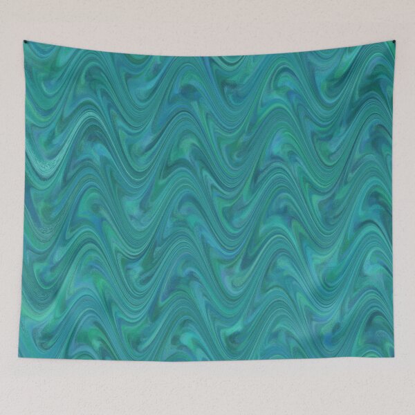 Item preview, Marbling Abstract Green Blue designed and sold by ArtbyDebbieC.