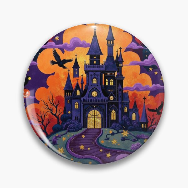 Artikelvorschau, Mondbeschienenes Spukschloss – Nahtloses gotisches Halloween-Fantasy-Muster entworfen und verkauft von Dream Bloom Gallery.
