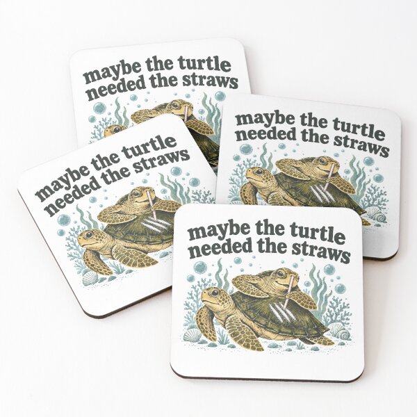 Item preview, Maybe the Turtle Needed the Straws Sea Turtle Humor designed and sold by KireVeronica.