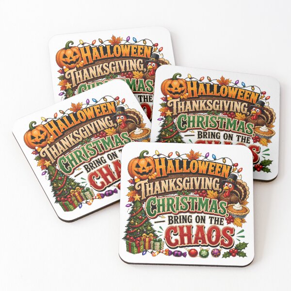 Item preview, Halloween Thanksgiving Christmas Bring on the Chaos – Hallothankmas Holiday Design designed and sold by CuteDesignables.