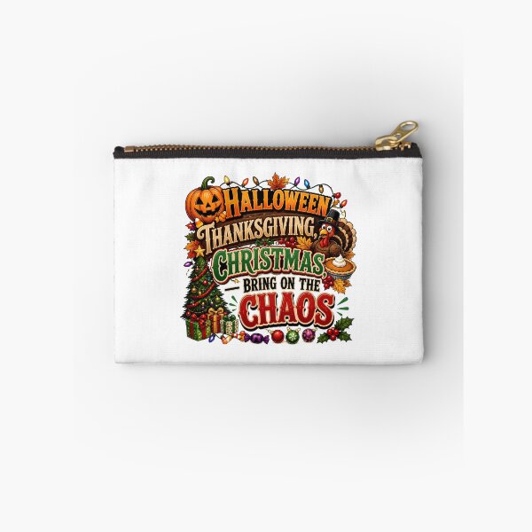 Item preview, Halloween Thanksgiving Christmas Bring on the Chaos – Hallothankmas Holiday Design designed and sold by CuteDesignables.