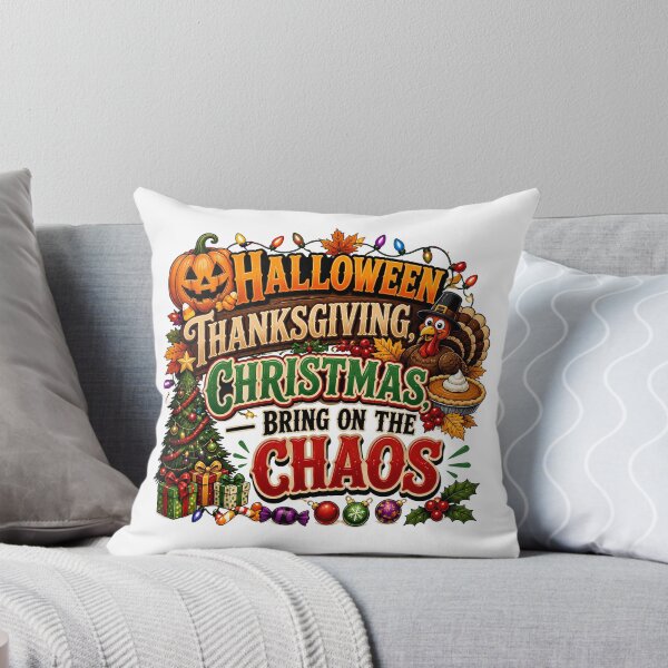 Item preview, Halloween Thanksgiving Christmas Bring on the Chaos – Hallothankmas Holiday Design designed and sold by CuteDesignables.