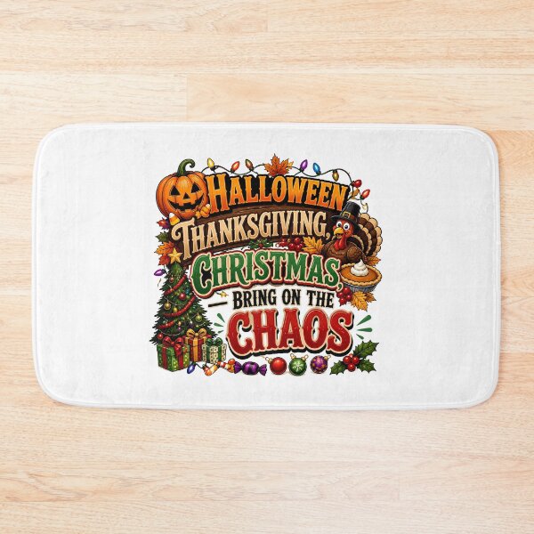 Item preview, Halloween Thanksgiving Christmas Bring on the Chaos – Hallothankmas Holiday Design designed and sold by CuteDesignables.