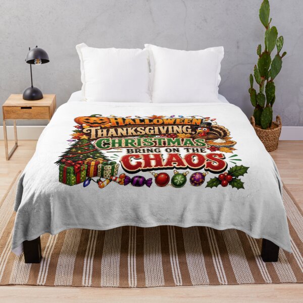 Item preview, Halloween Thanksgiving Christmas Bring on the Chaos – Hallothankmas Holiday Design designed and sold by CuteDesignables.