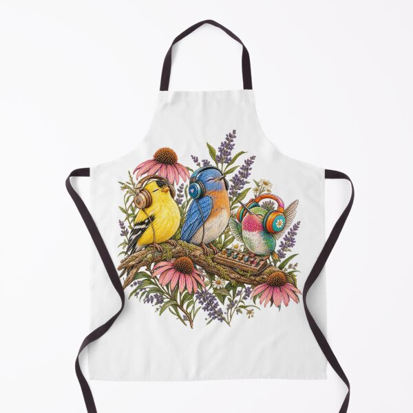 Item preview, Vintage Birds Listening To Music Wildflower Nature Lover Design designed and sold by DivineHaven.