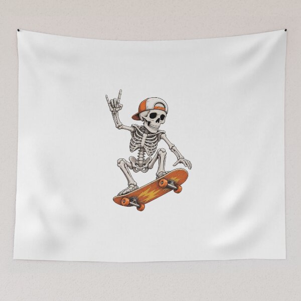 Item preview, Skeleton Playing Skateboarding Illustration designed and sold by OlyvieArt.