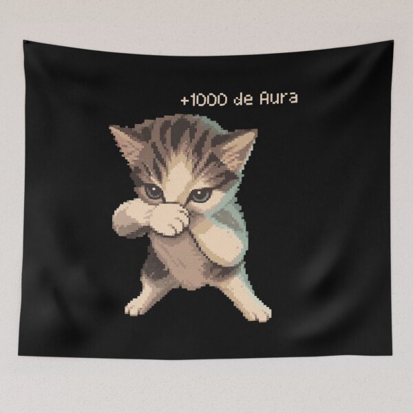 Item preview, Plus 1000 Aura Fighting Kitten Pixel Art designed and sold by Zyphero.