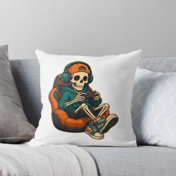 Item preview, Skeleton Gamer Controller Headphones Orange Cap designed and sold by OlyvieArt.